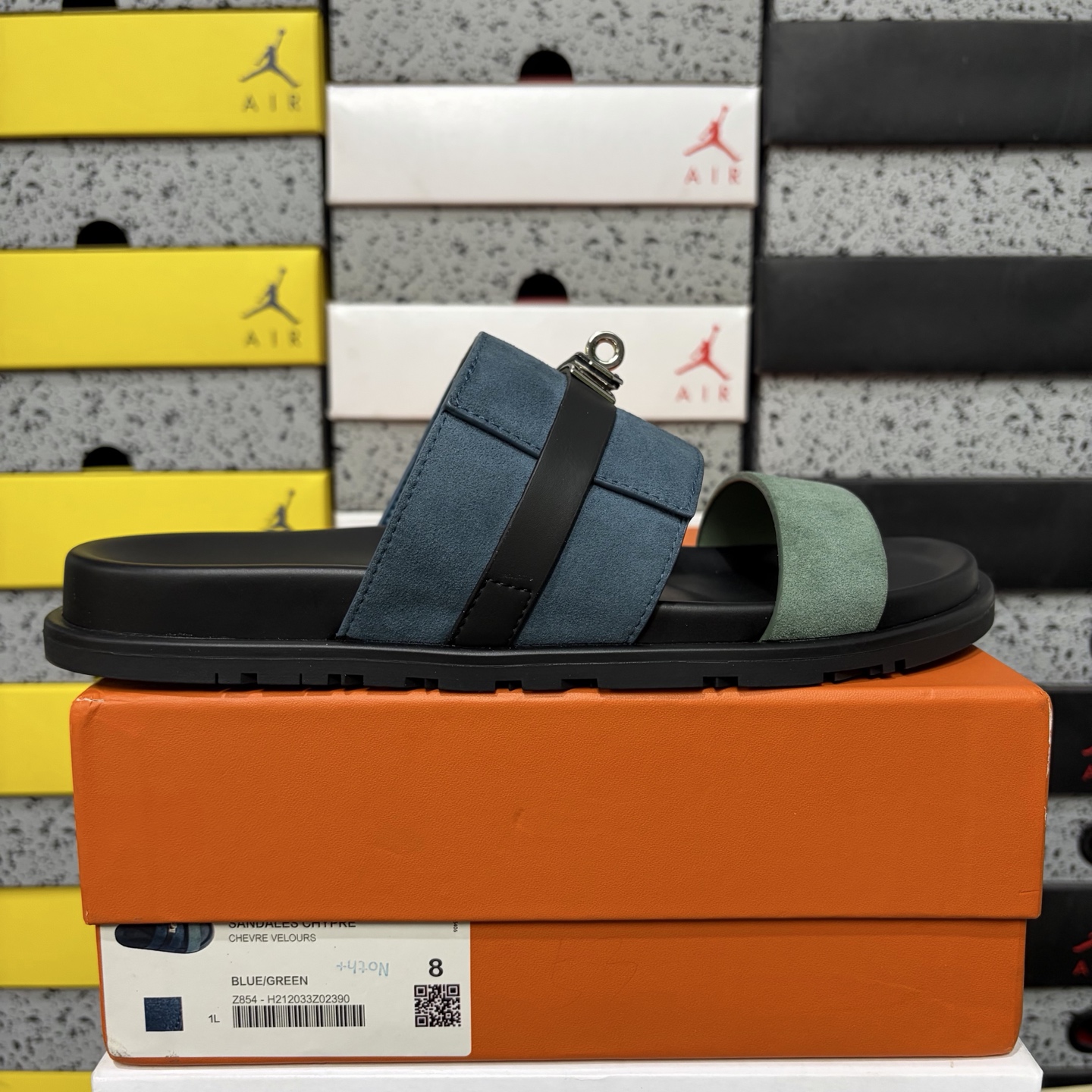 Hermes Chypre Sandal Navy Leather Buckle - Image 10