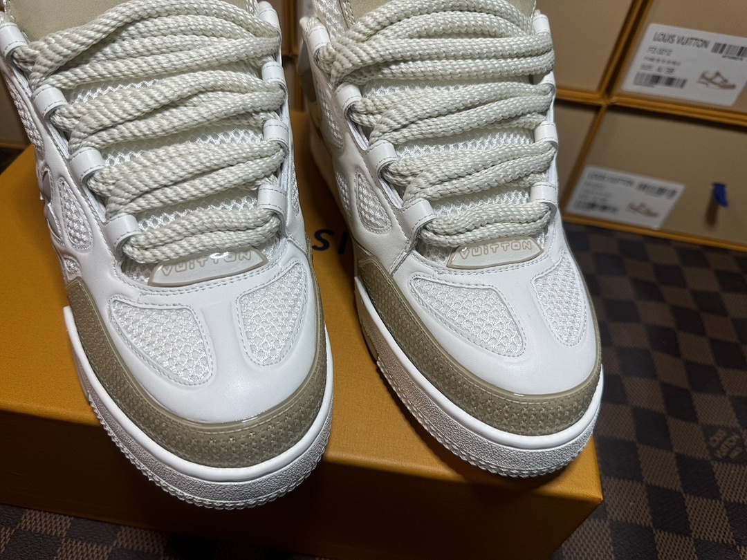 Louis Vuitton LV Skate White Brown Sneakers - Image 4