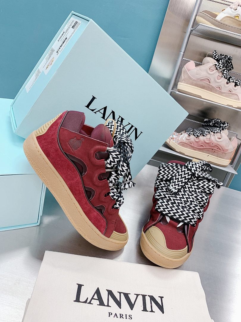 Lanvin FoShan Batch Lanvin Leather Curb Sneakers Three Generations - Image 23