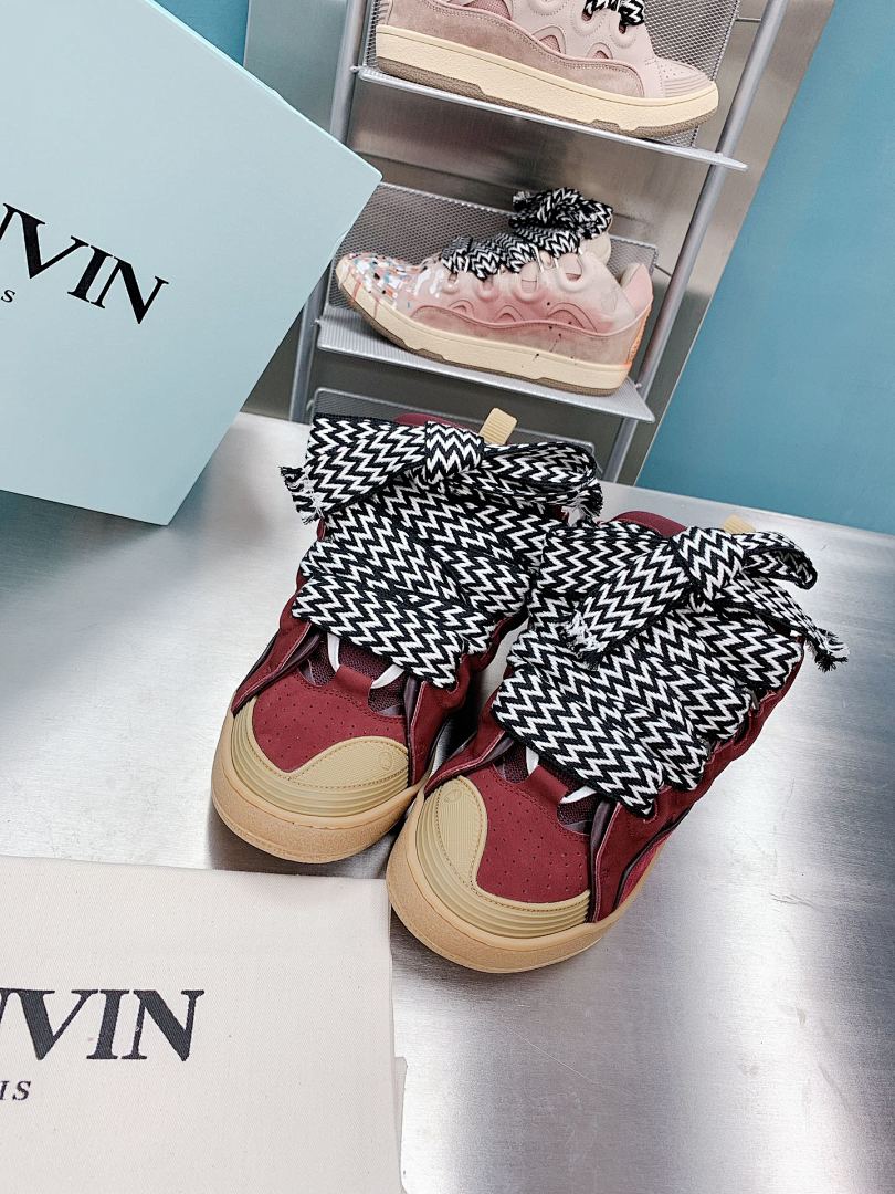 Lanvin FoShan Batch Lanvin Leather Curb Sneakers Three Generations - Image 26