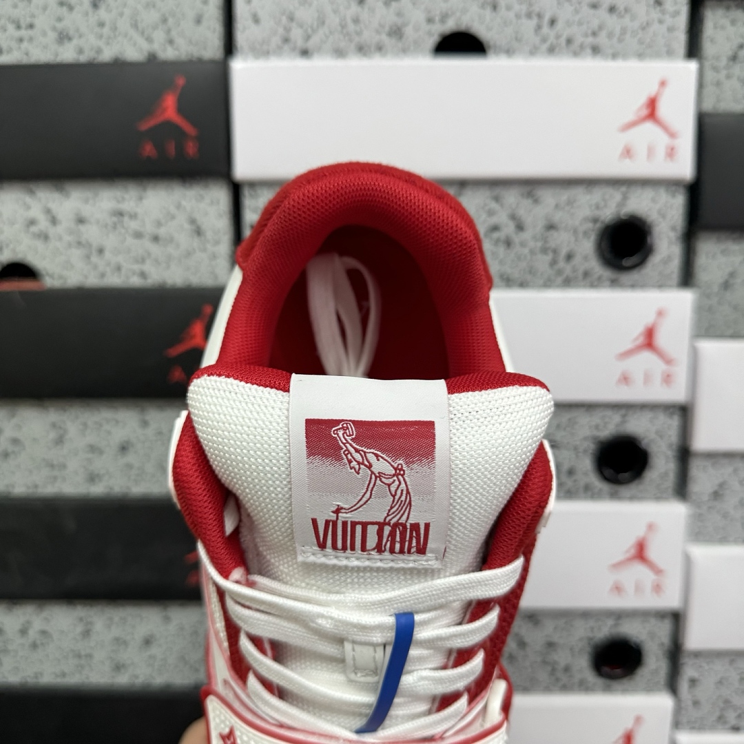 Louis Vuitton Trainer (White Red) - Image 9