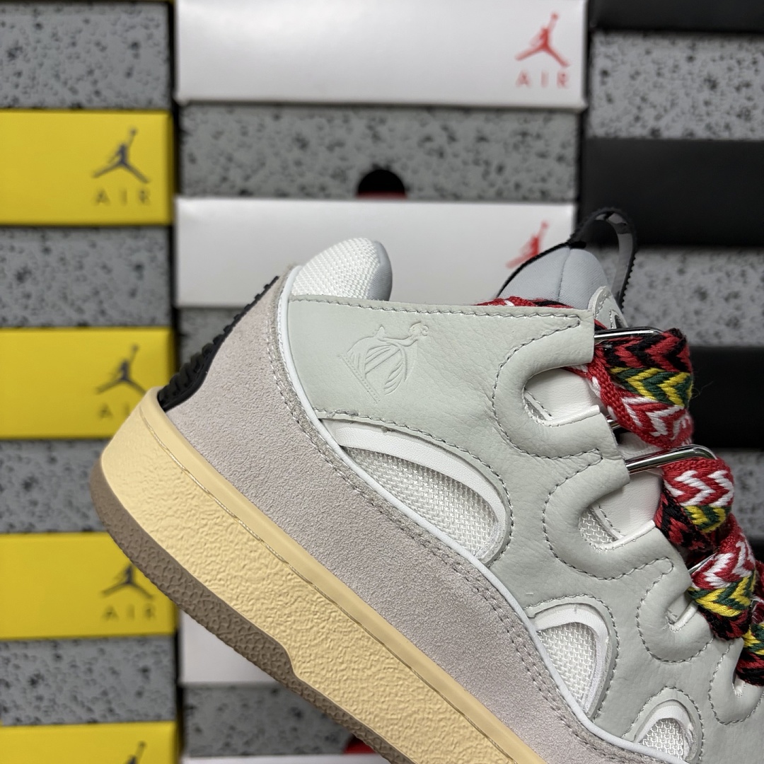 Lanvin Leather Curb Off White Suede Gum Sole DRAG‑A20 - Image 4