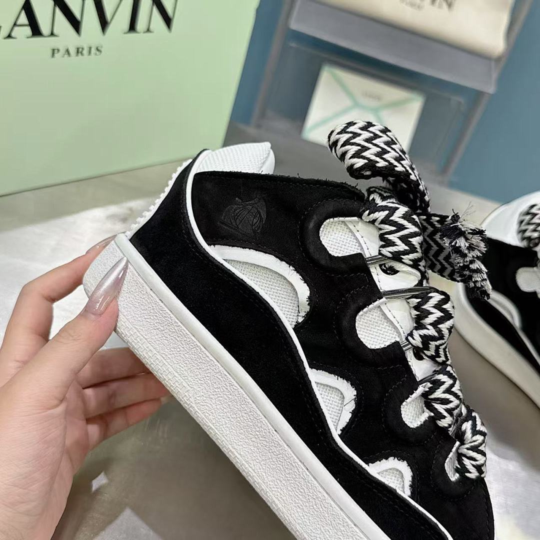 Lanvin FoShan Batch Lanvin Leather Curb Sneakers Three Generations - Image 4