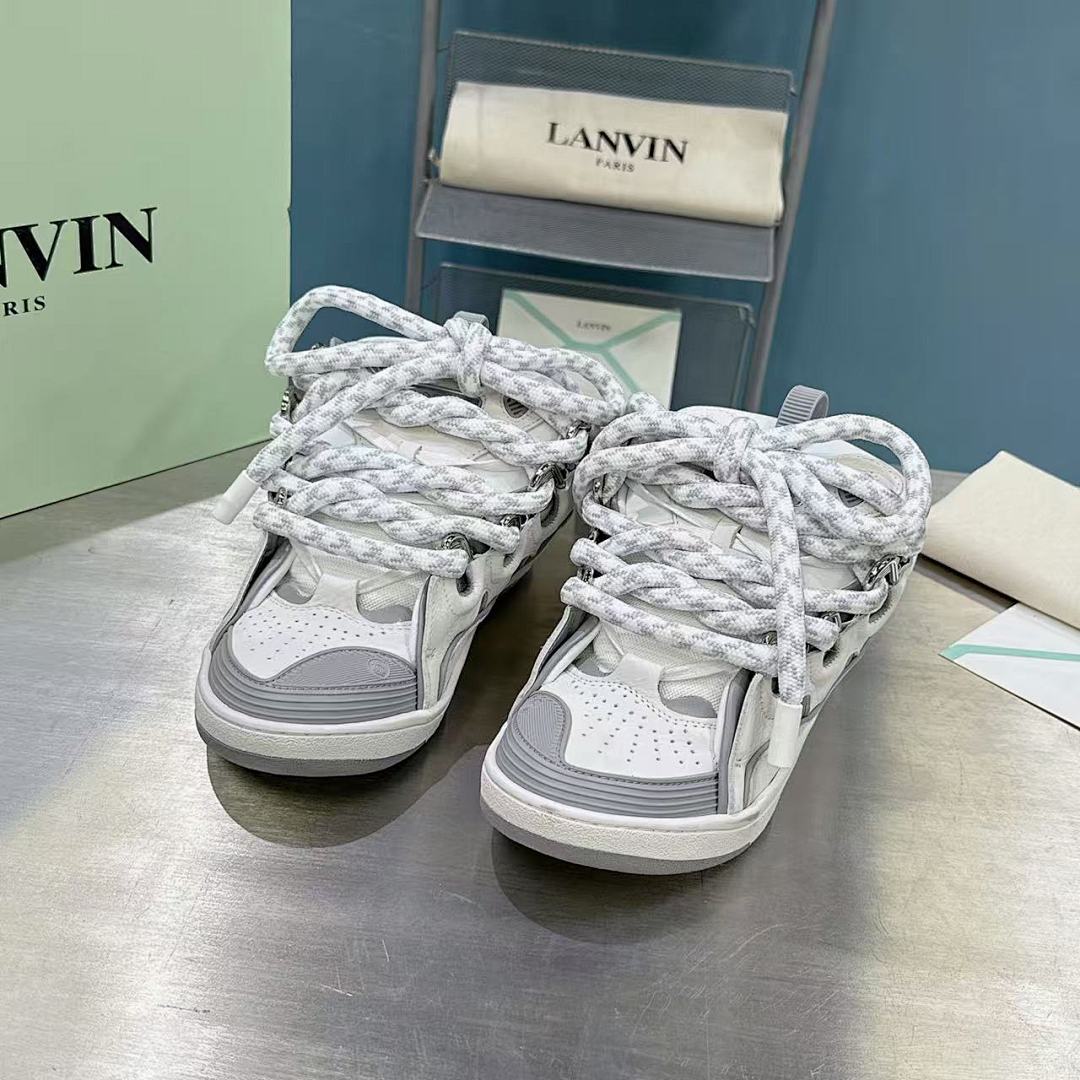 Lanvin FoShan Batch Lanvin Leather Curb Sneakers Three Generations - Image 6