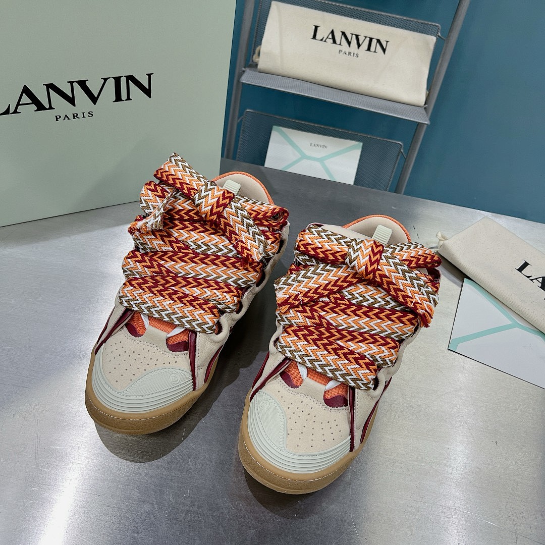 Lanvin FoShan Batch Lanvin Leather Curb Sneakers Three Generations - Image 8