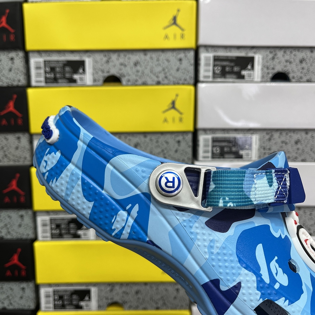 Crocs Classic Clog A Bathing Ape ABC Camo Blue Print - Image 5