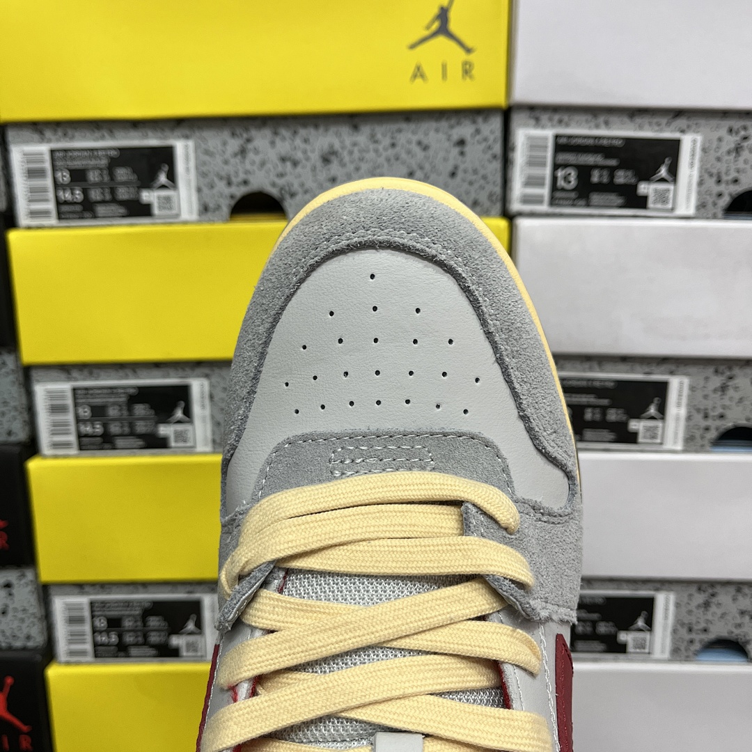 Off-White Out Of Office OOO Low Tops (Light Grey Red) - Image 2