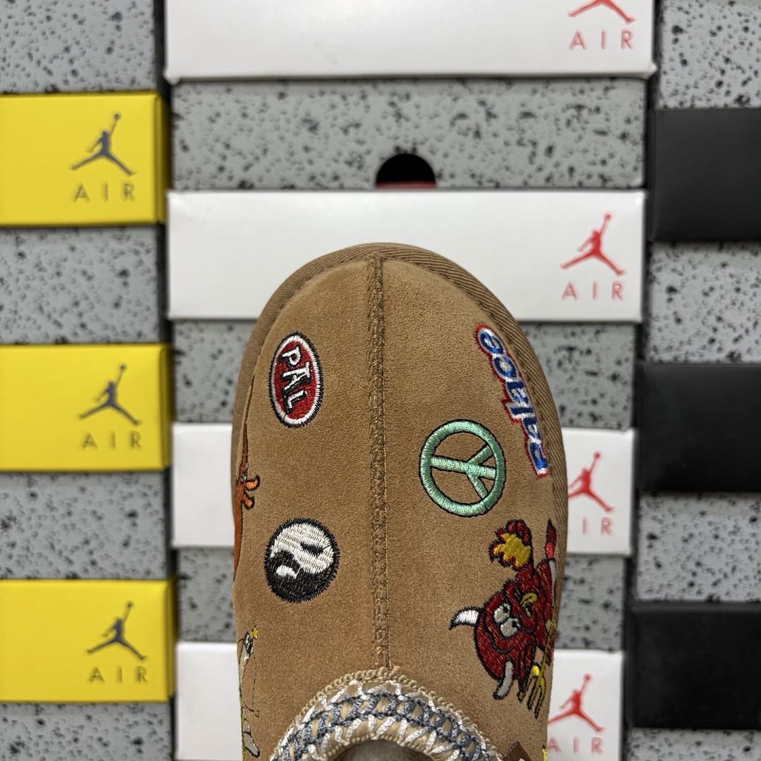 UGG Tasman Thin Sole Ethnic Khaki Embroidered -2553 - Image 4
