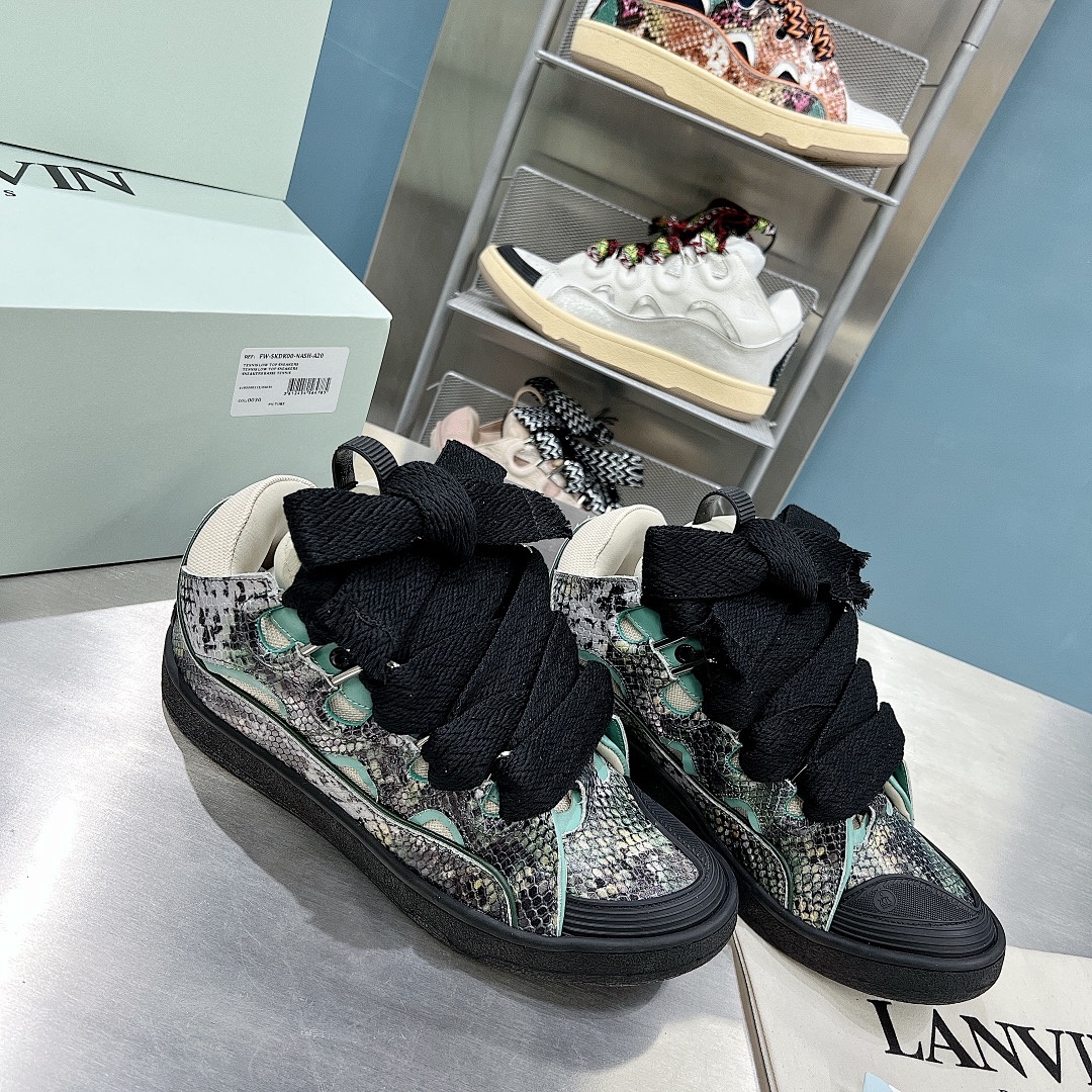 Lanvin FoShan Batch Lanvin Leather Curb Sneakers Three Generations - Image 79