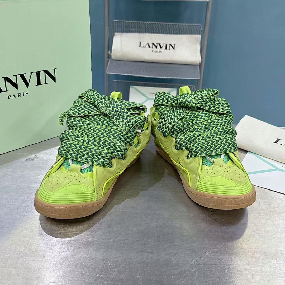 Lanvin FoShan Batch Lanvin Leather Curb Sneakers Three Generations - Image 9
