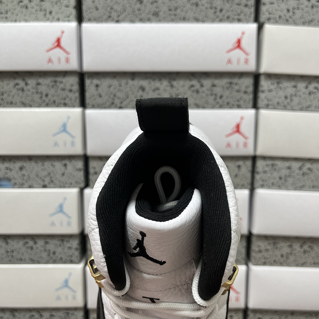 Nike Jordan 12 Retro Taxi CT8013-117 Black White Gold Buckle - Image 5