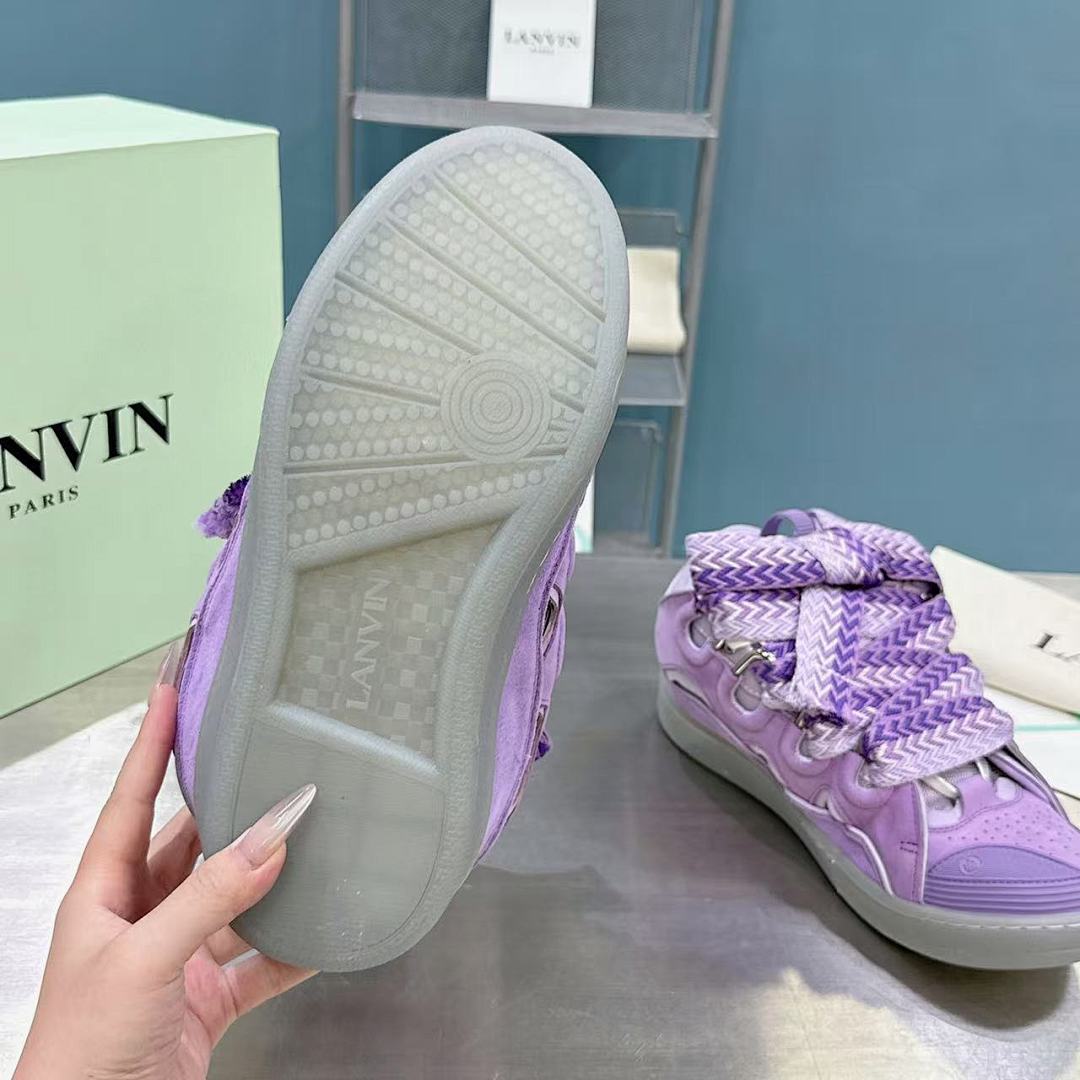 Lanvin FoShan Batch Lanvin Leather Curb Sneakers Three Generations - Image 4