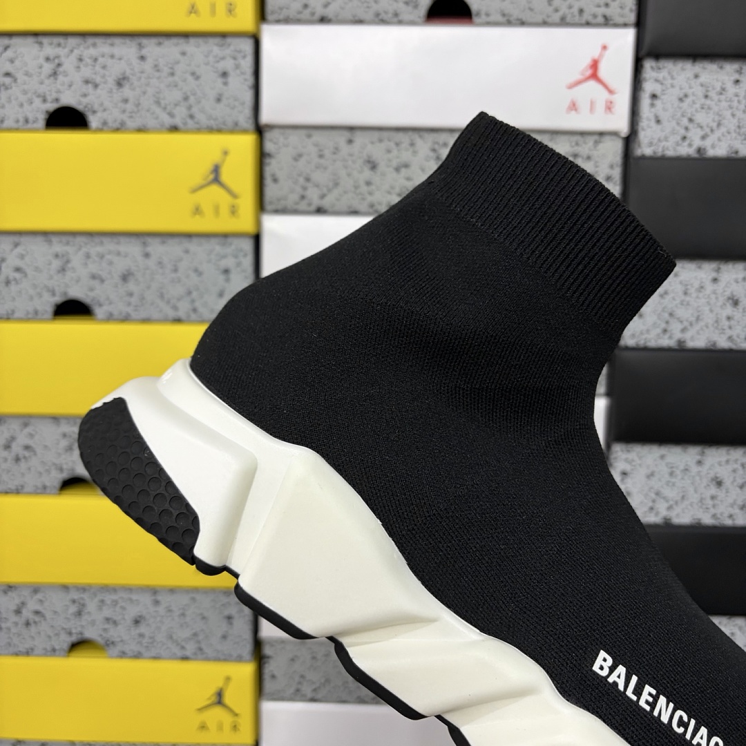 Balenciaga Speed Clear Sole Black White Socks - Image 4
