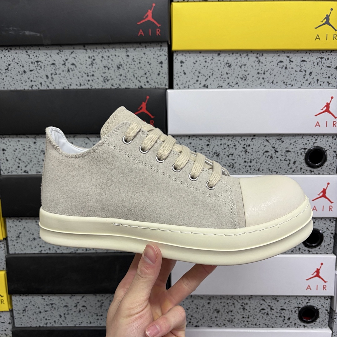 Rick Owens Vintage Sneaks Mid Grey Suede - Image 10