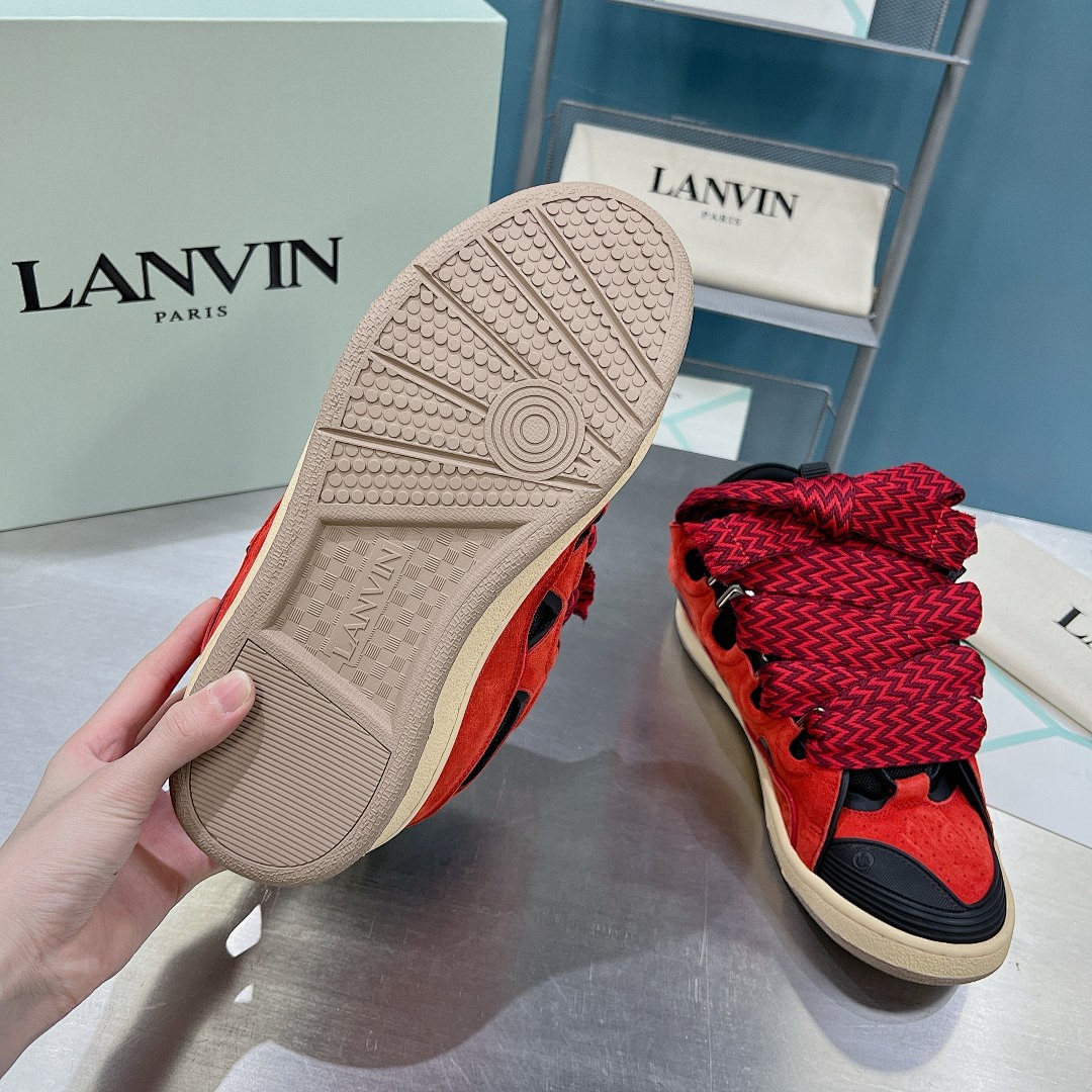 Lanvin FoShan Batch Lanvin Leather Curb Sneakers Three Generations - Image 4
