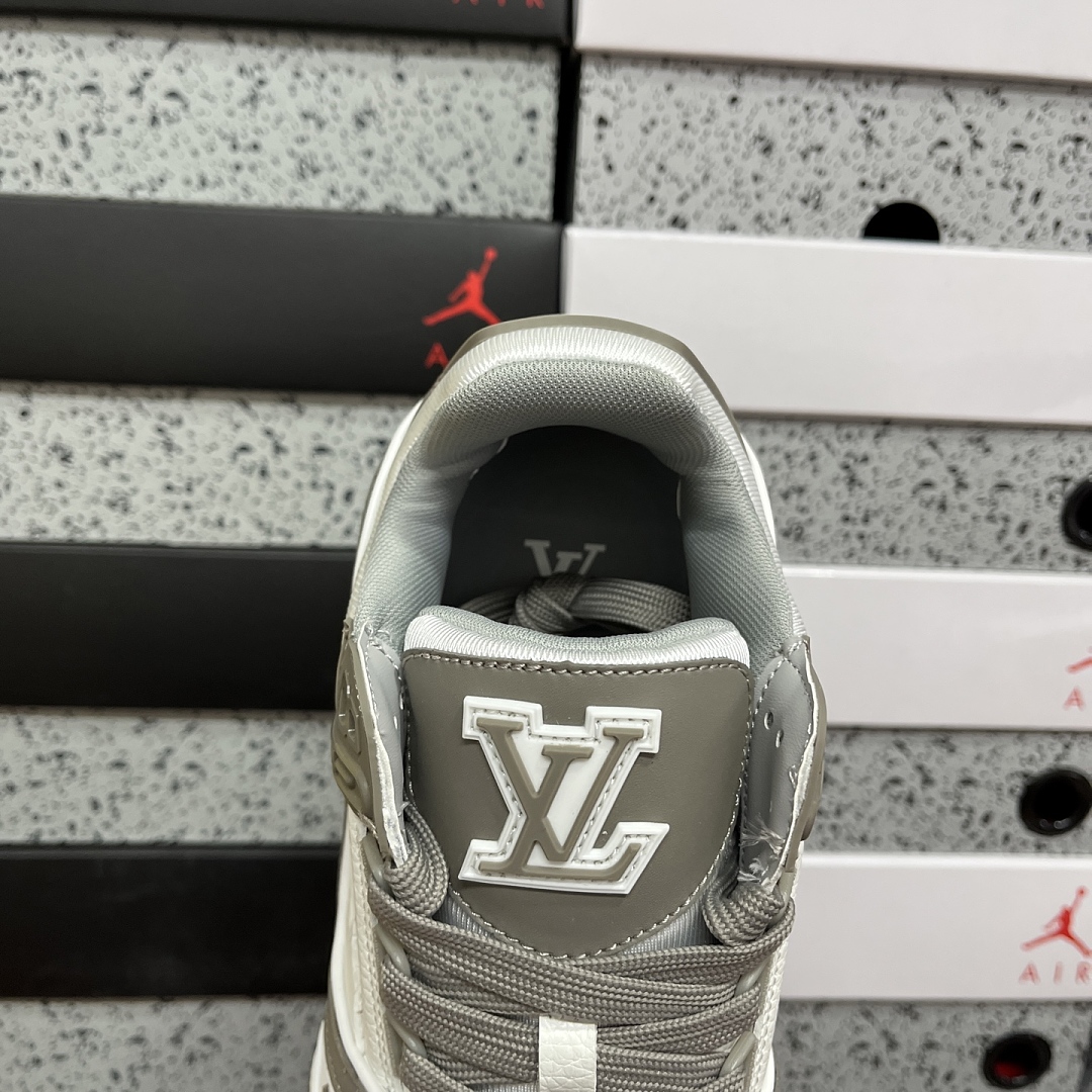 Louis Vuitton Trainer (Khaki Grey White) - Image 4
