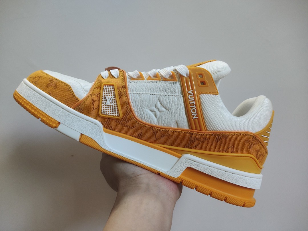 Louis Vuitton LV Trainer Yellow Monogram Denim (White) - Image 2
