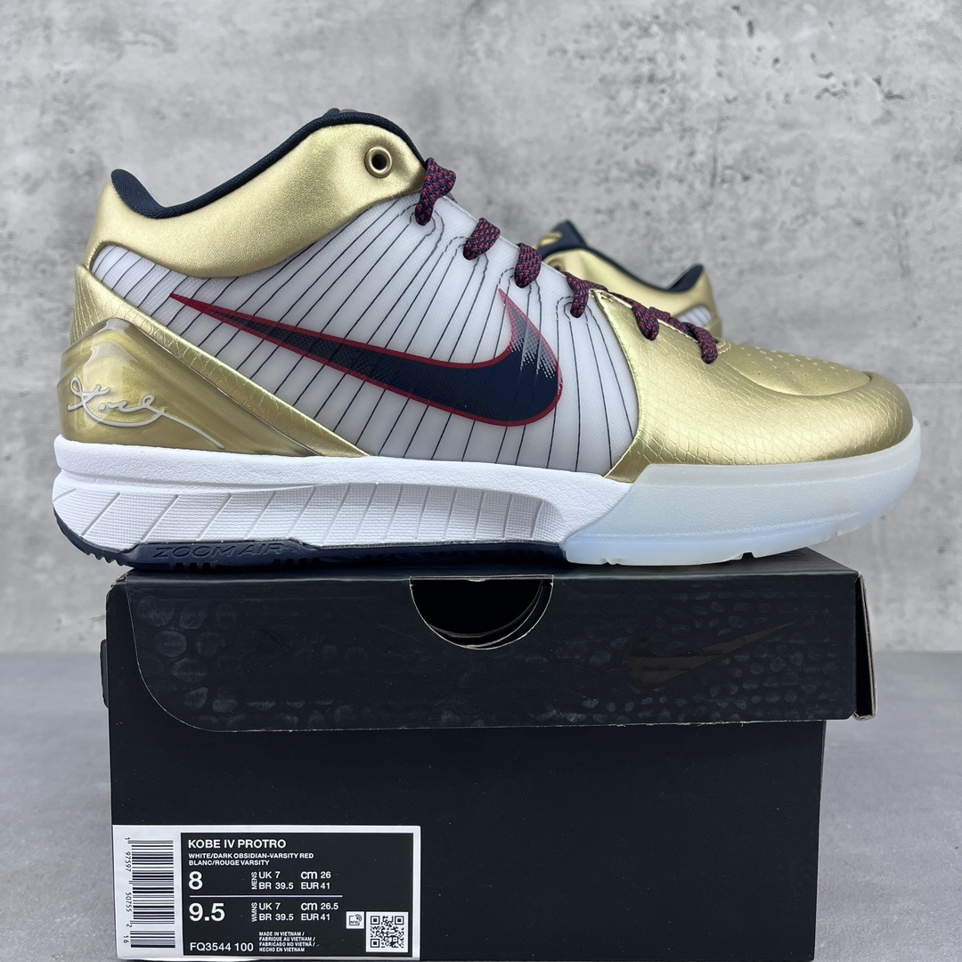 Nike Kobe 4 Protro Gold Medal ZK4 (White Black) - Image 10