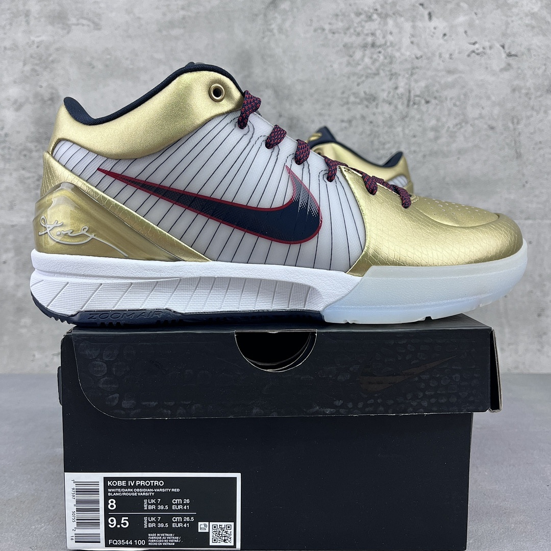 Nike Kobe 4 Protro Gold Medal ZK4 (White Black)