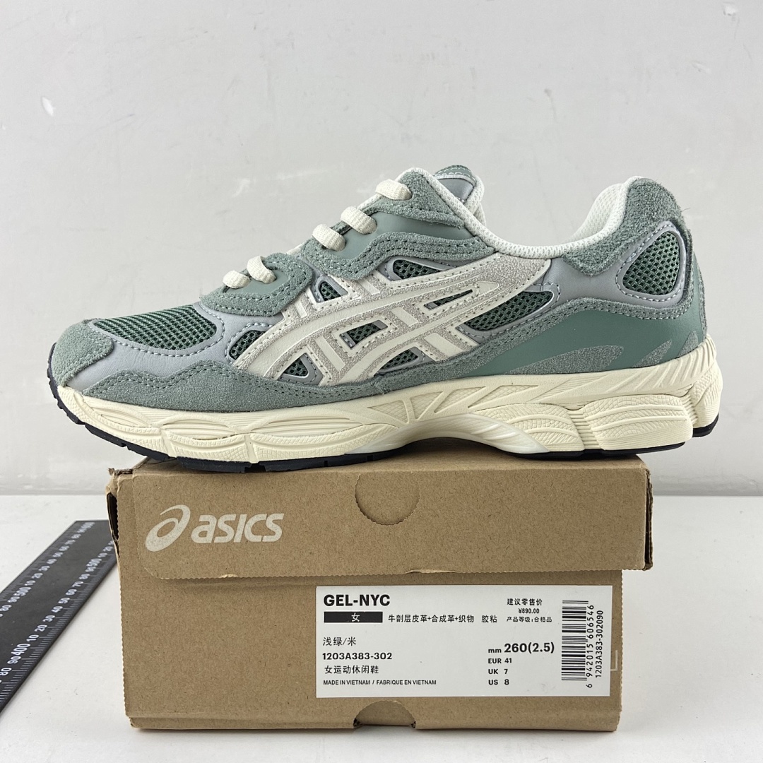 ASICS Gel-NYC Ivy Smoke Grey NYC (Light Green Cream) - Image 3