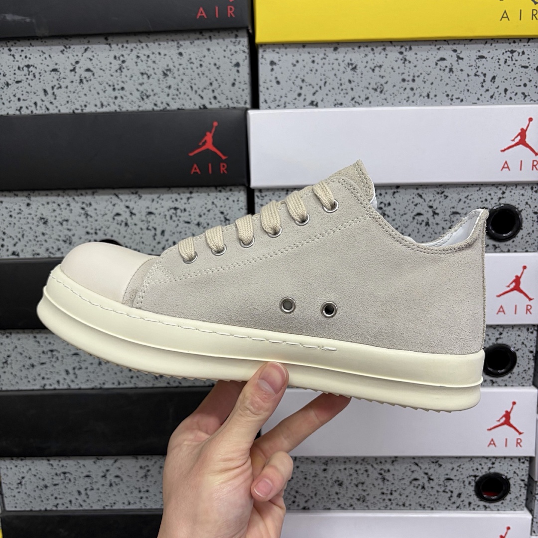 Rick Owens Vintage Sneaks Mid Grey Suede - Image 3