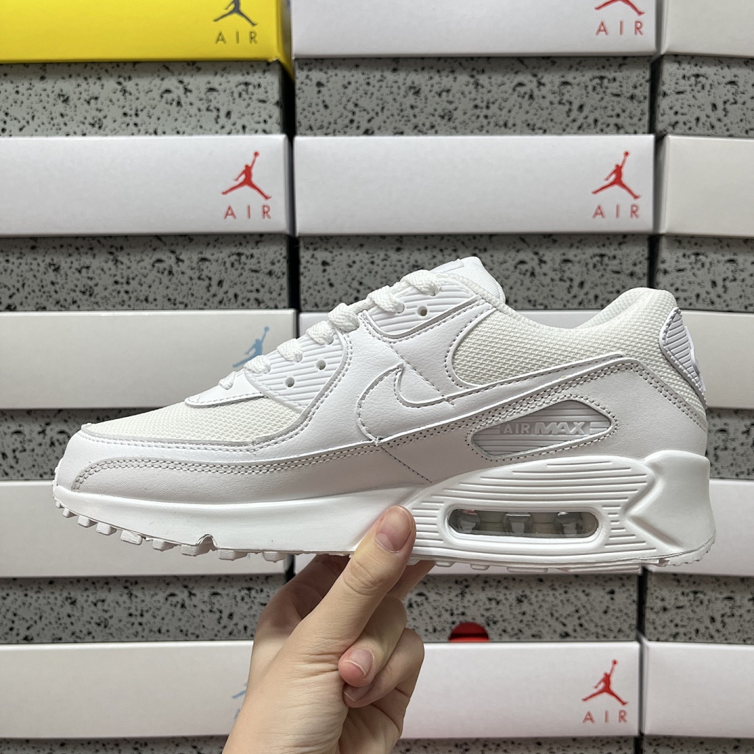 Nike Air Max 90 Recraft (Triple White) - Image 5