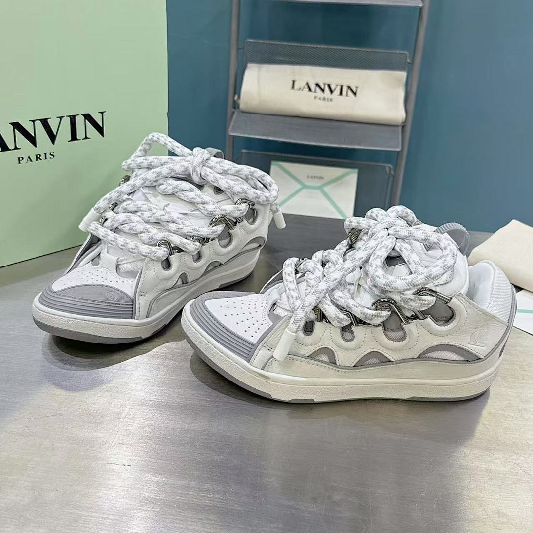 Lanvin FoShan Batch Lanvin Leather Curb Sneakers Three Generations - Image 7