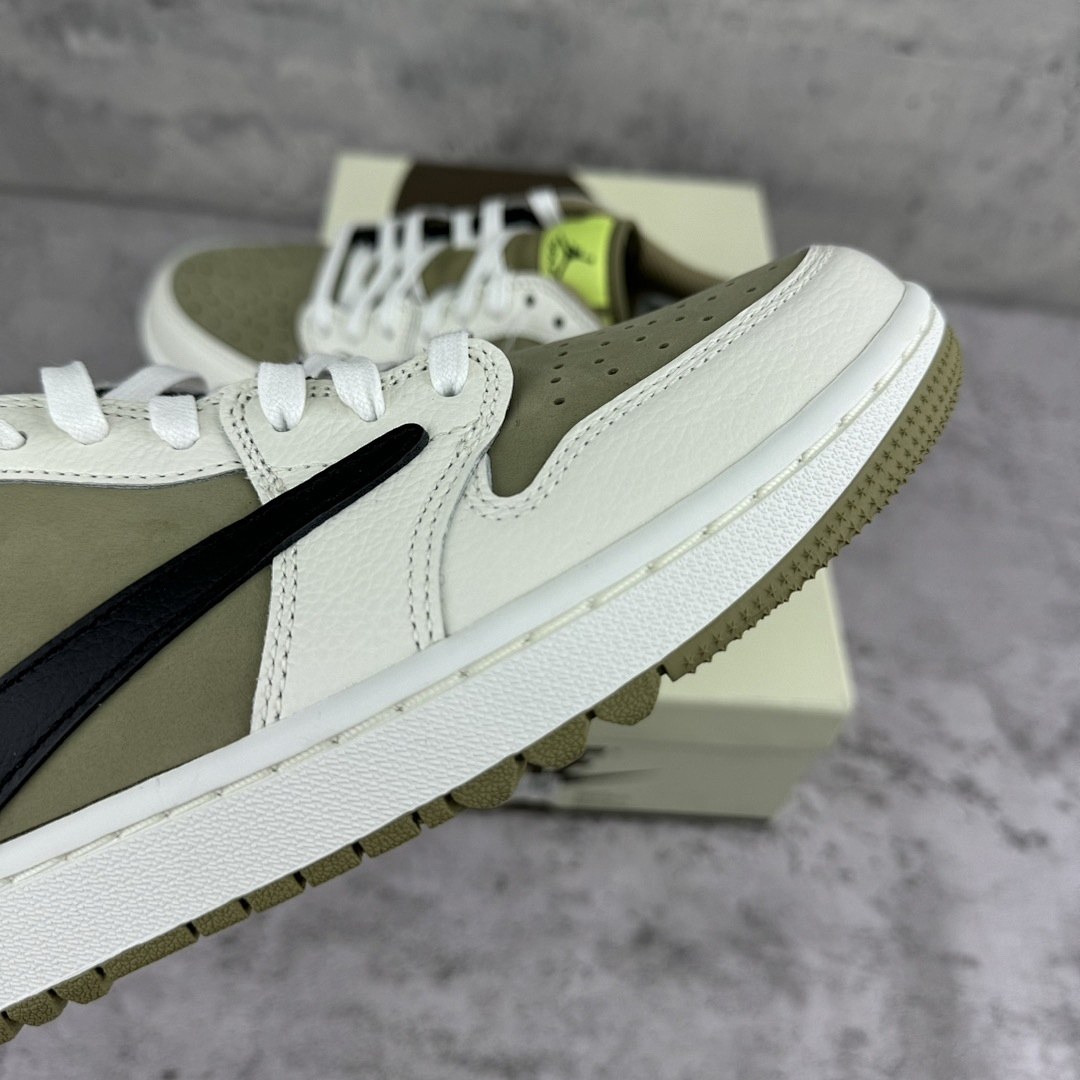 Chanel Jordan 1 Retro Low Golf Travis Scott Neutral (Olive) - Image 8