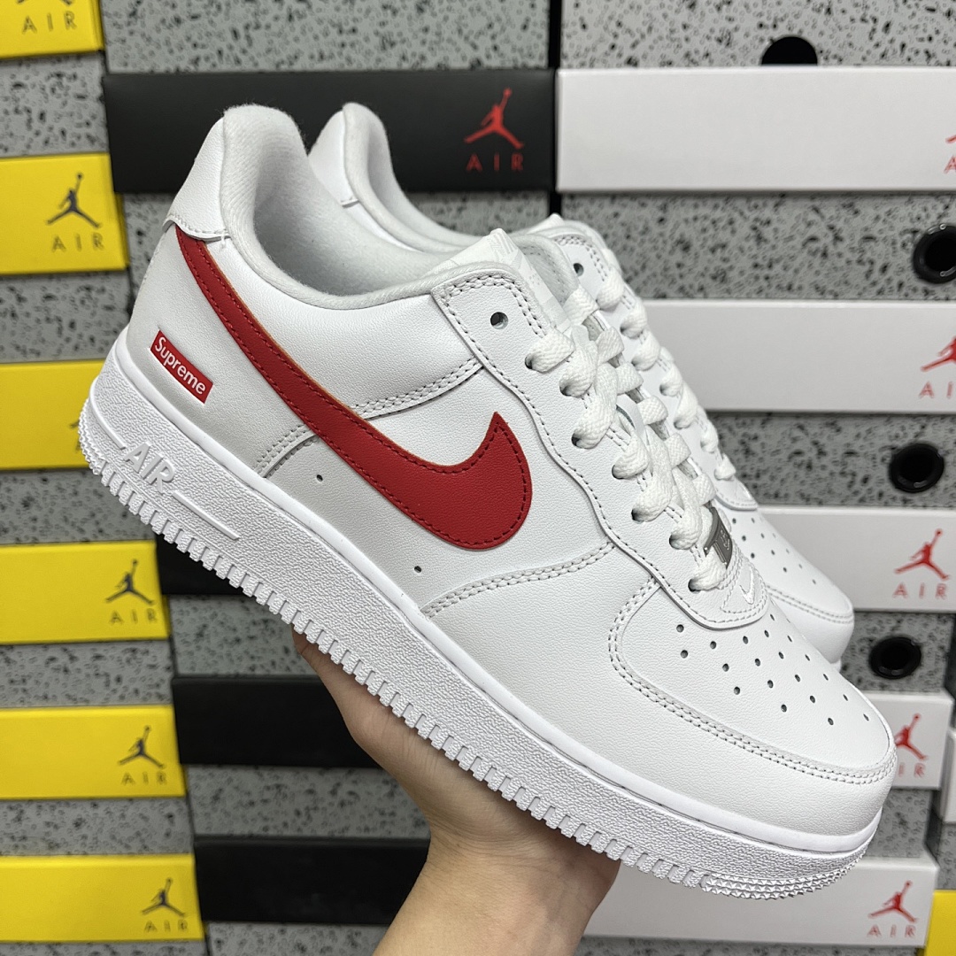 Nike Air Force 1 Low Supreme Shanghai Sup (White Red) - Image 3
