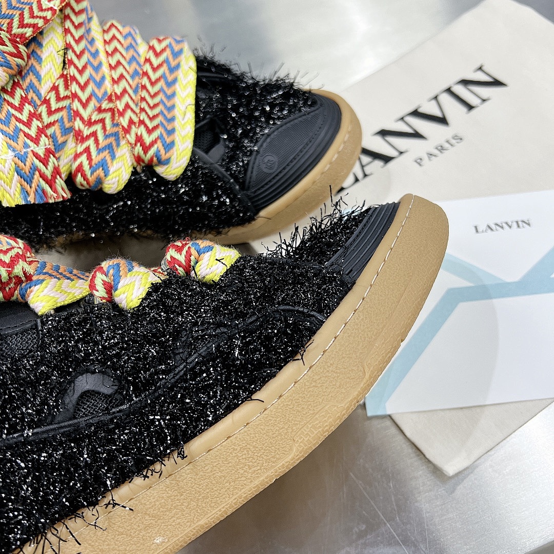 Lanvin FoShan Batch Lanvin Leather Curb Sneakers Three Generations - Image 58