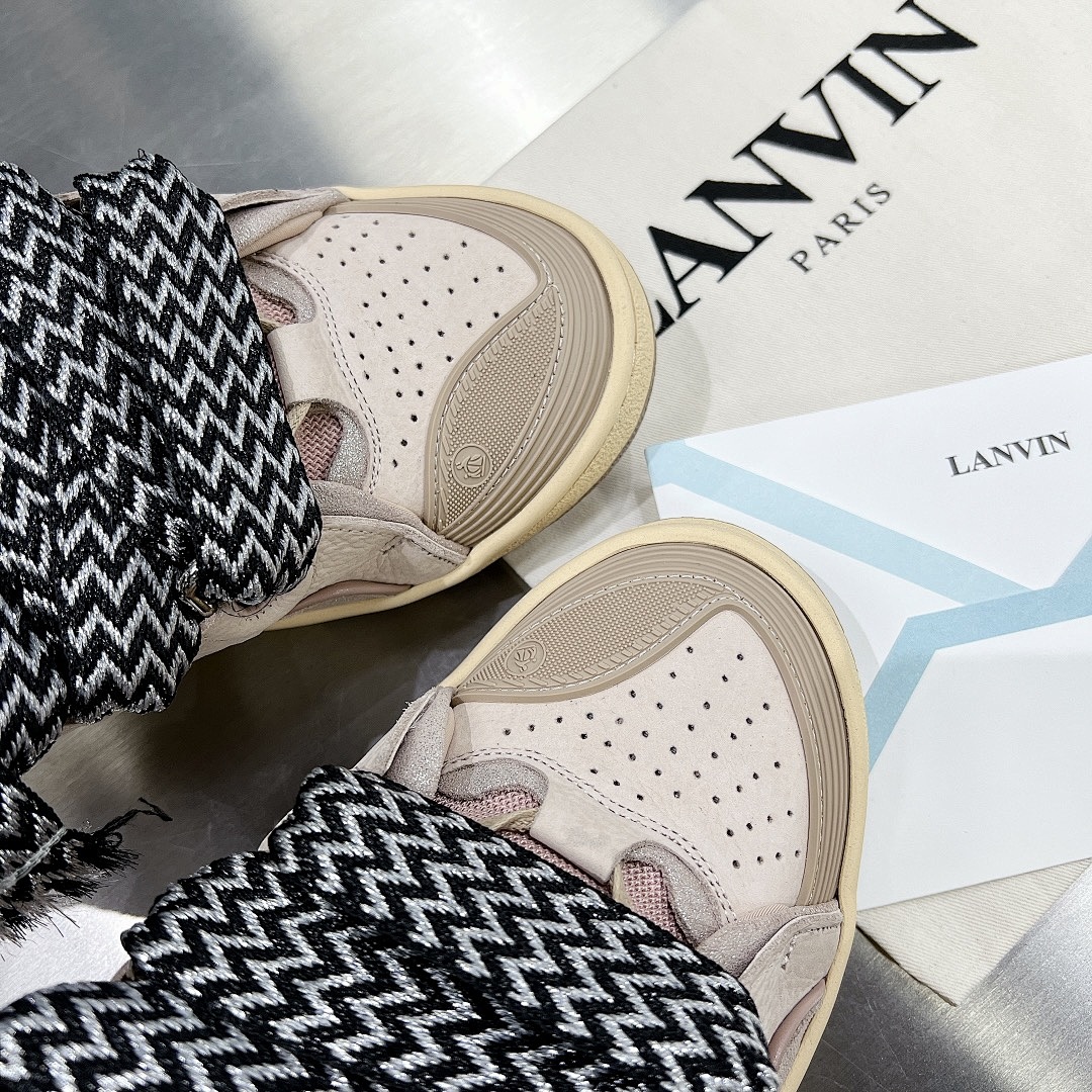 Lanvin FoShan Batch Lanvin Leather Curb Sneakers Three Generations - Image 94