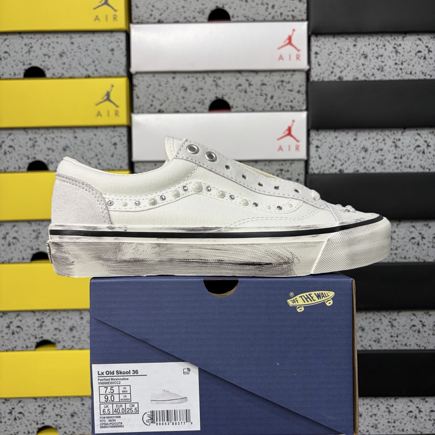 Vans OTW Old Skool 36 Pearlized Pack Marshmallow VN000E8VCCZ Cream White Bead Rhinestone - Image 13