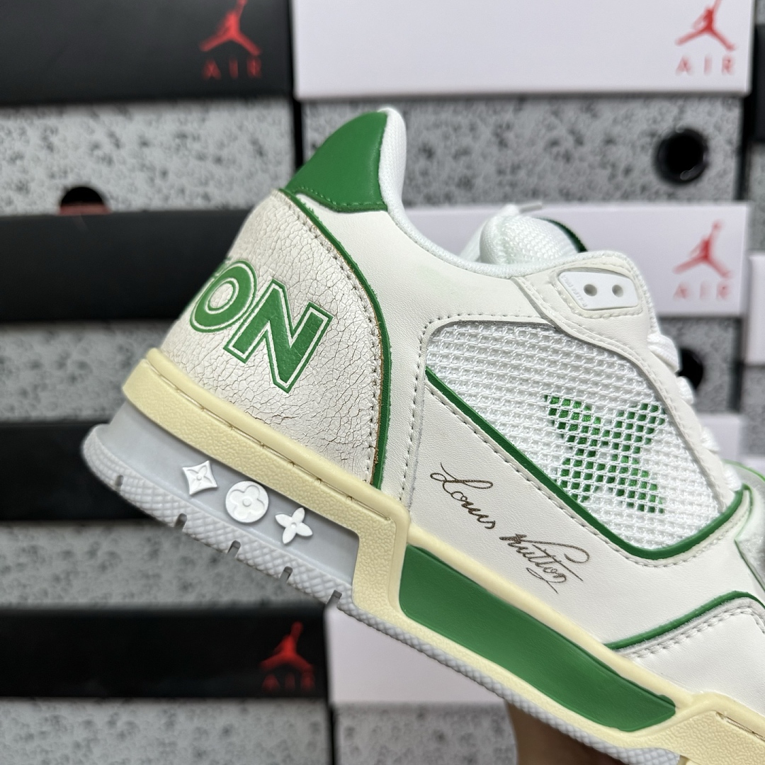 Louis Vuitton Trainer (White Green) - Image 6