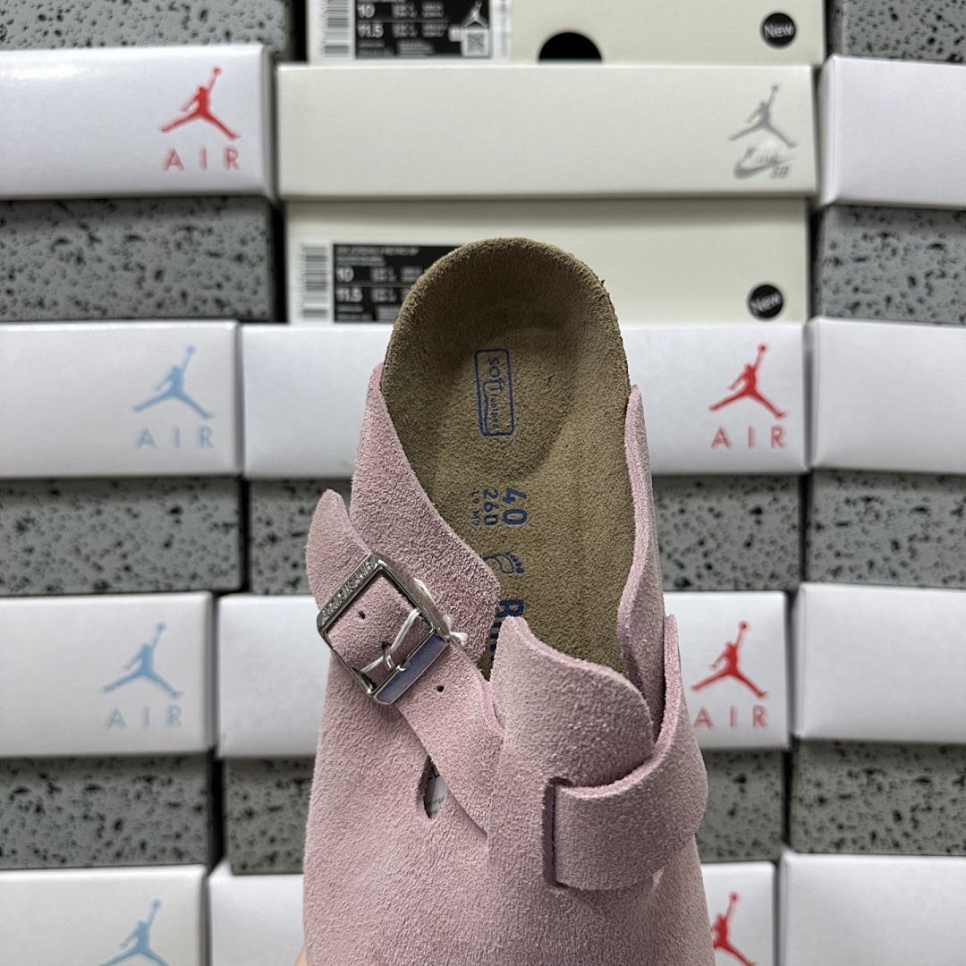 Birkenstock Birken Boston Soft Footbed Pink Suede (Thick Leather) - Image 4