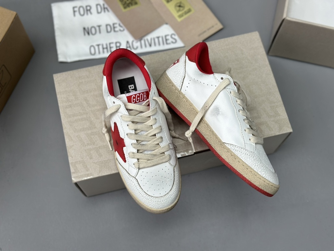 Golden Goose Deluxe Brand White Leather Red Star - Image 3