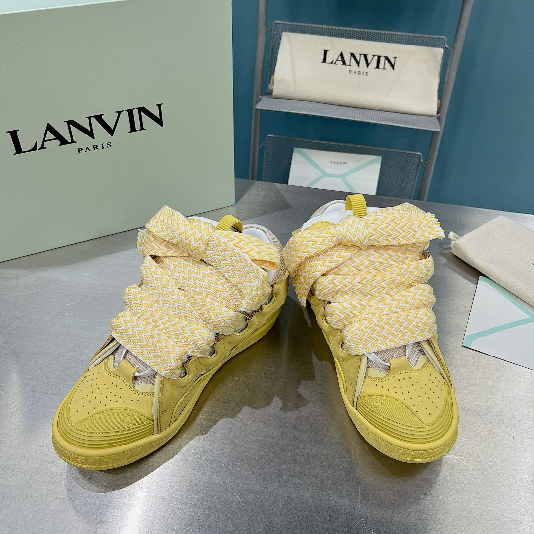 Lanvin FoShan Batch Lanvin Leather Curb Sneakers Three Generations