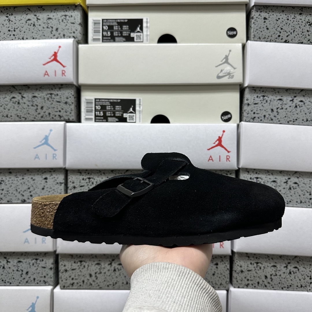 Birkenstock Birken Boston Soft Footbed Black Suede (Thick Leather) - Image 4
