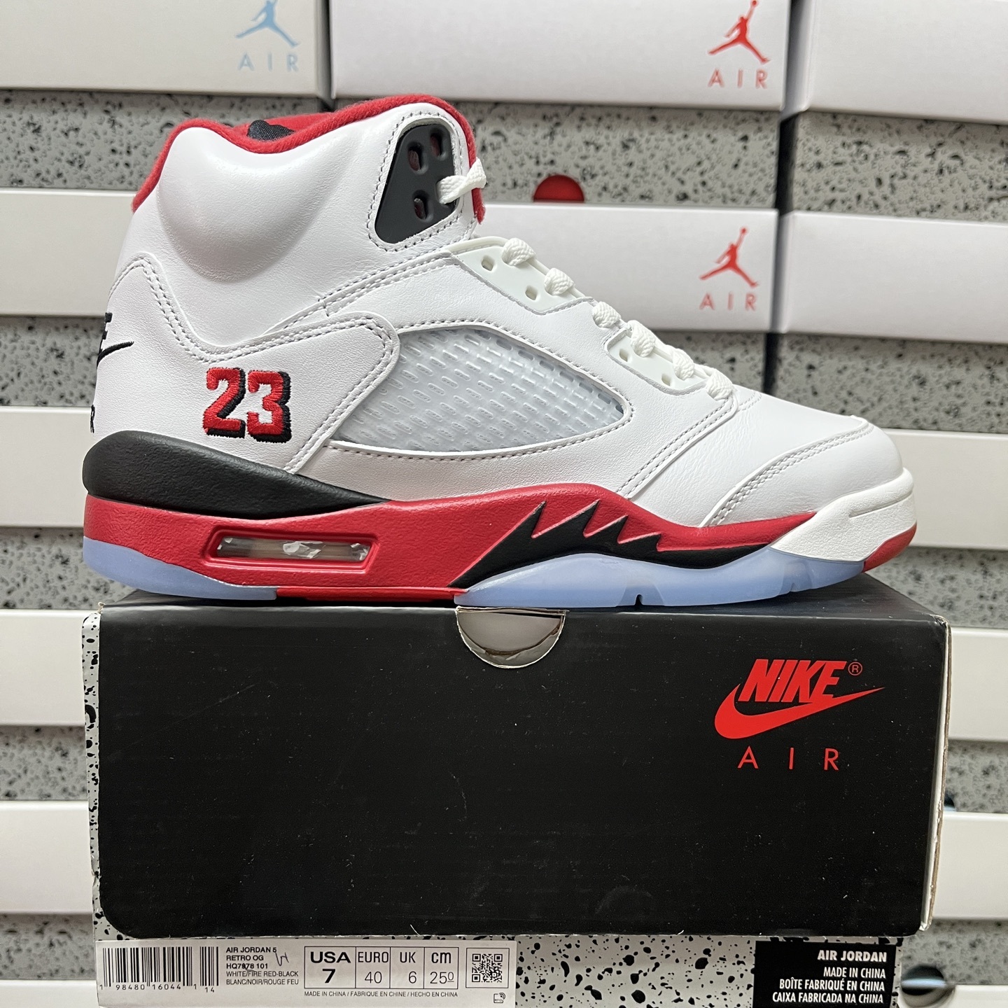 Nike Jordan 5 Retro Fire Red Black Tongue HQ7978-101 Flame - Image 10