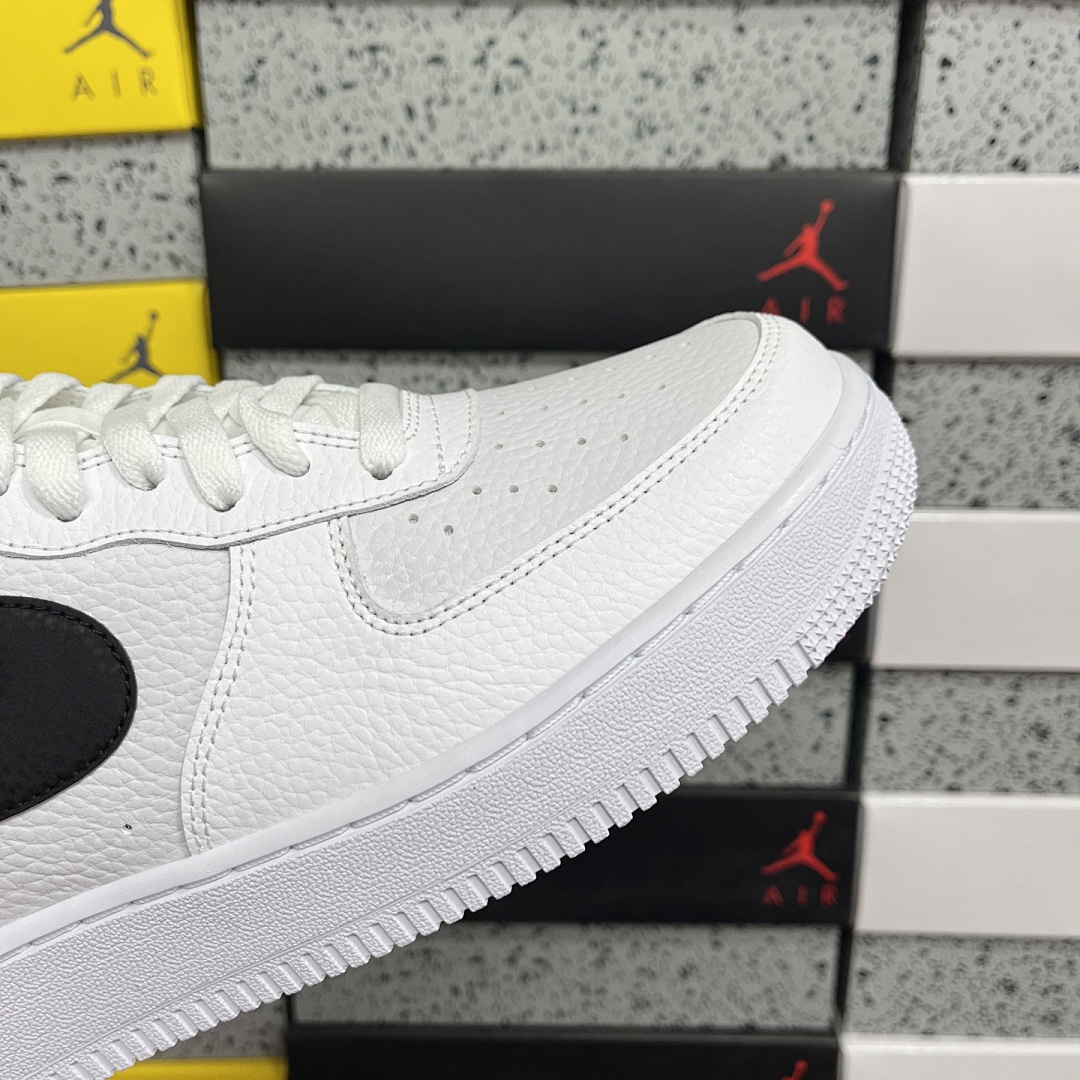 Nike Air Force 1 Low '07 White Black Pebbled Leathe - Image 11