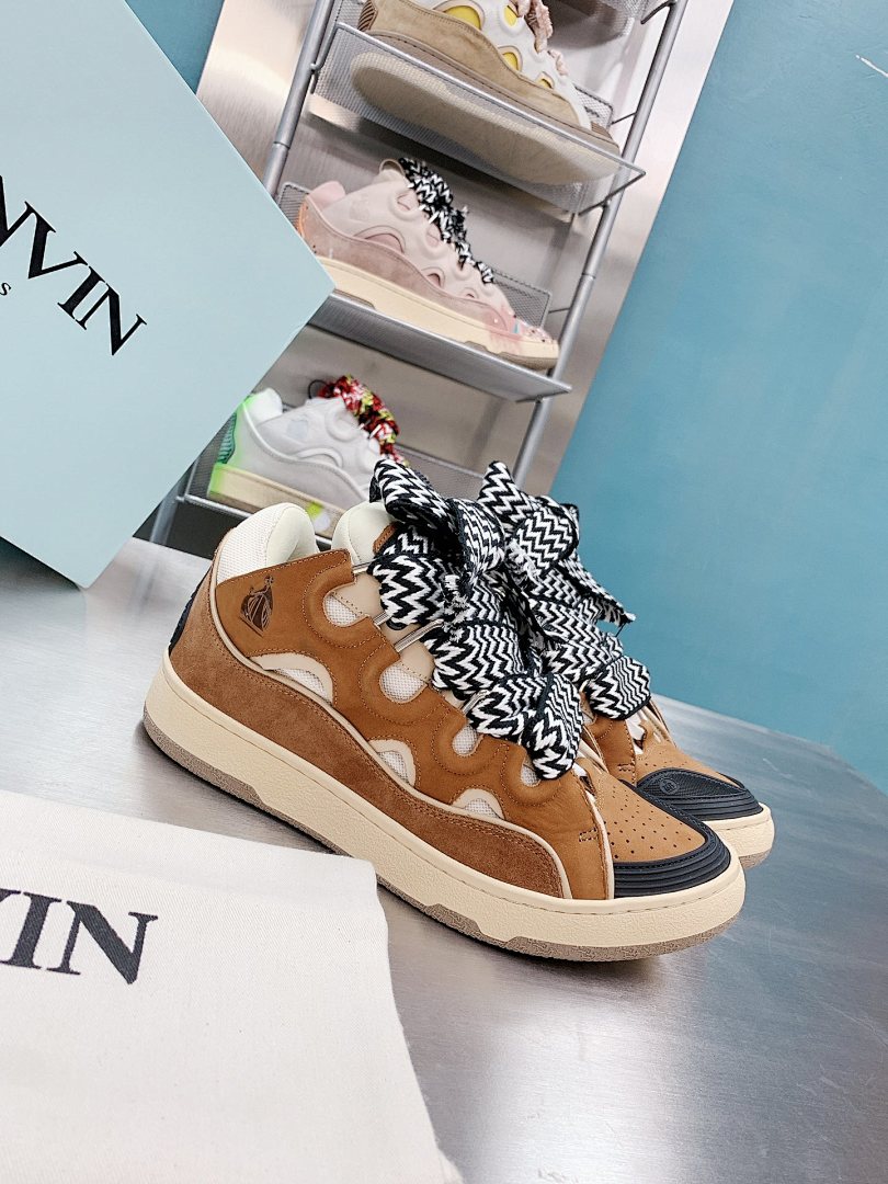 Lanvin FoShan Batch Lanvin Leather Curb Sneakers Three Generations - Image 33