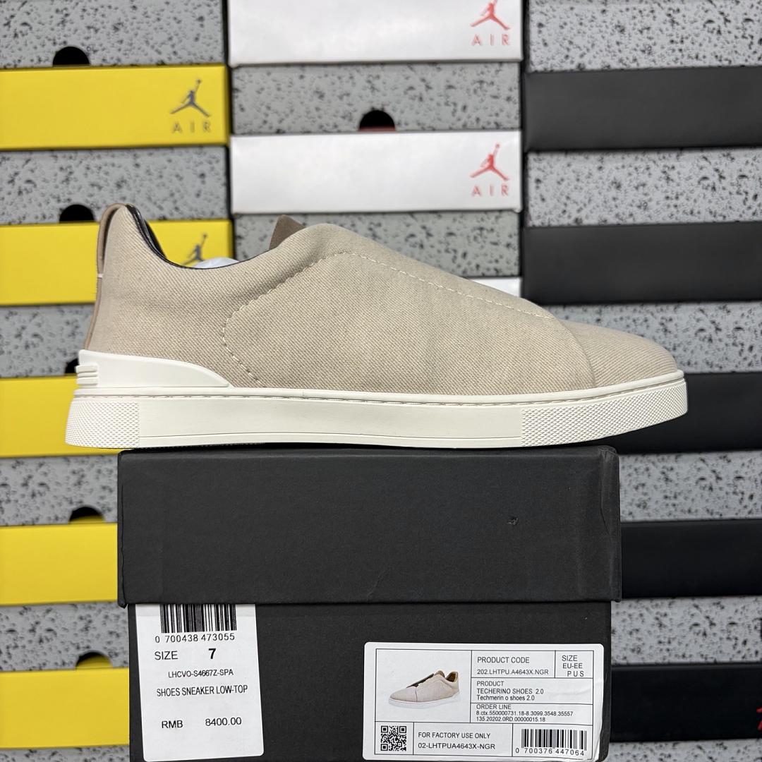 Zegna Deerskin Triple Stitch (White Yellow)