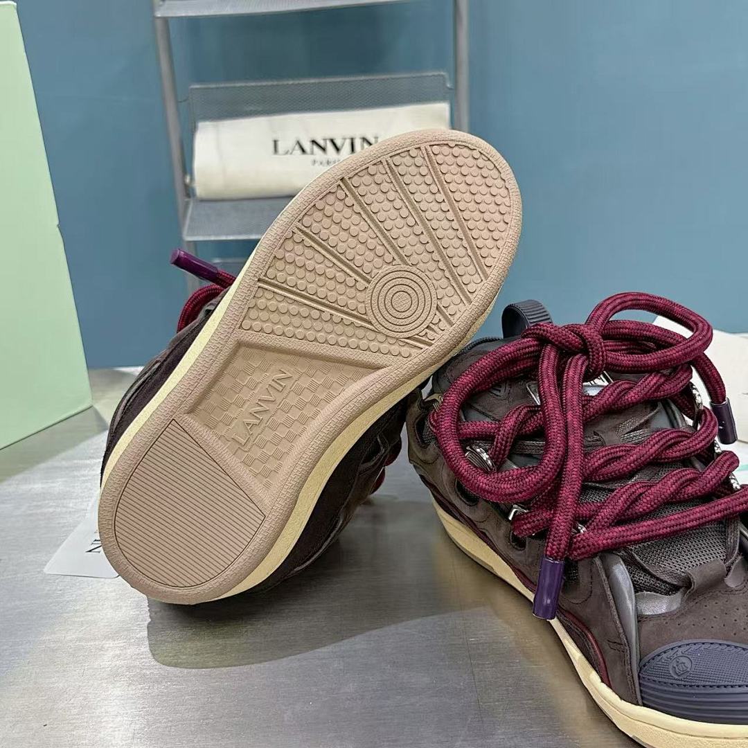 Lanvin FoShan Batch Lanvin Leather Curb Sneakers Three Generations - Image 6