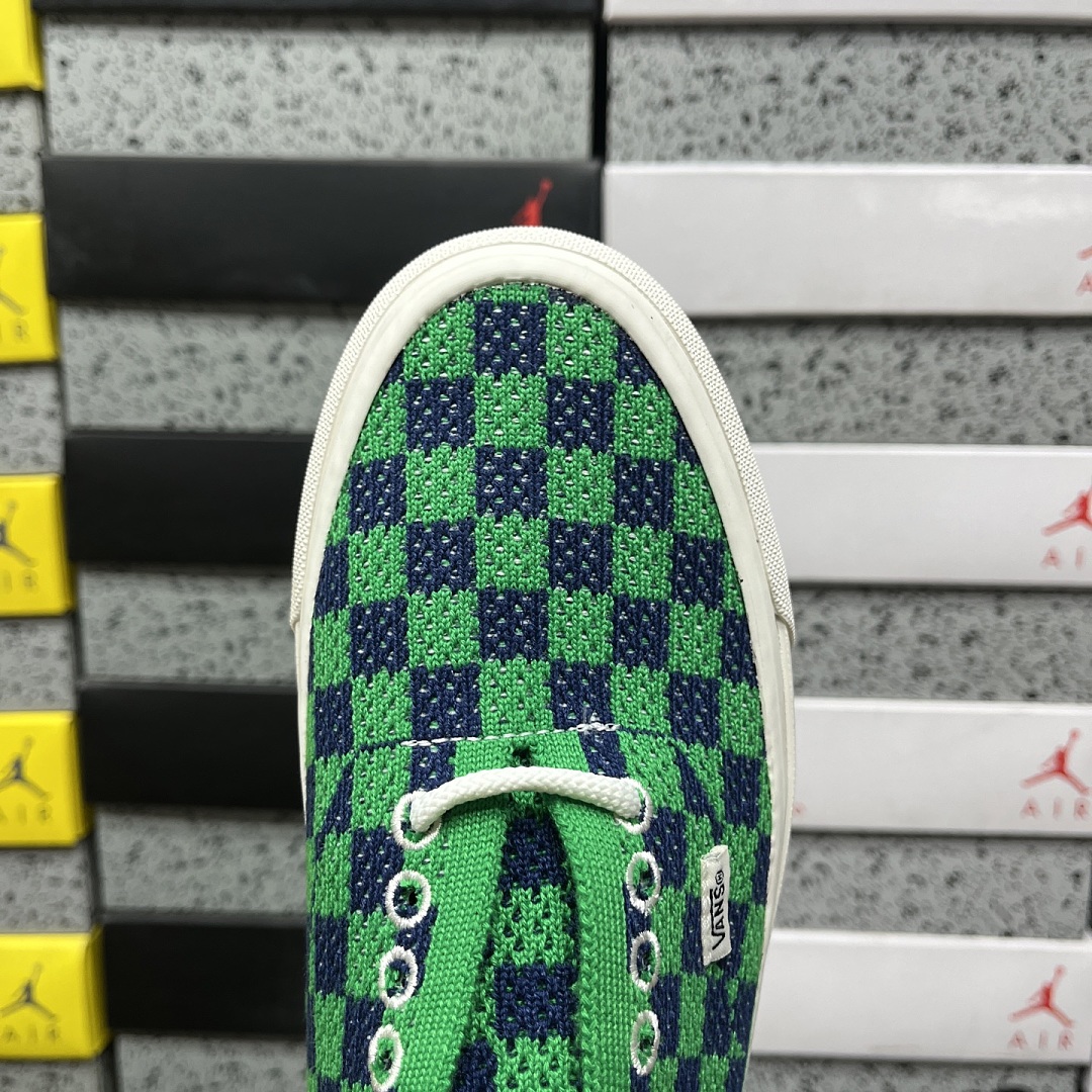 Vans LX Authentic 44 EK Punk Check (Green Navy) - Image 9