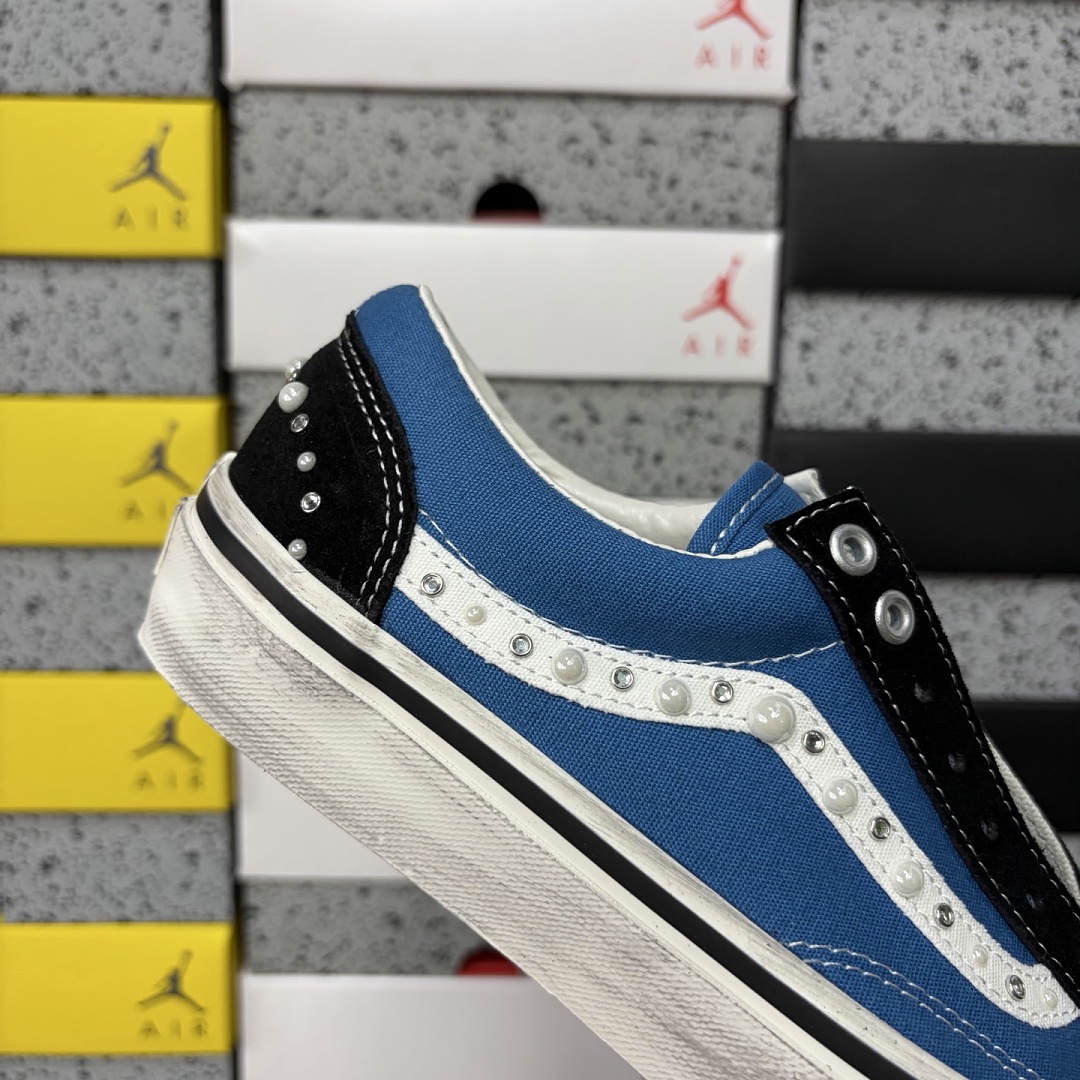 Vans LX Old Skool 36 Pearlized Pack Black Navy VN000E8VYA6 Bead Stud - Image 7