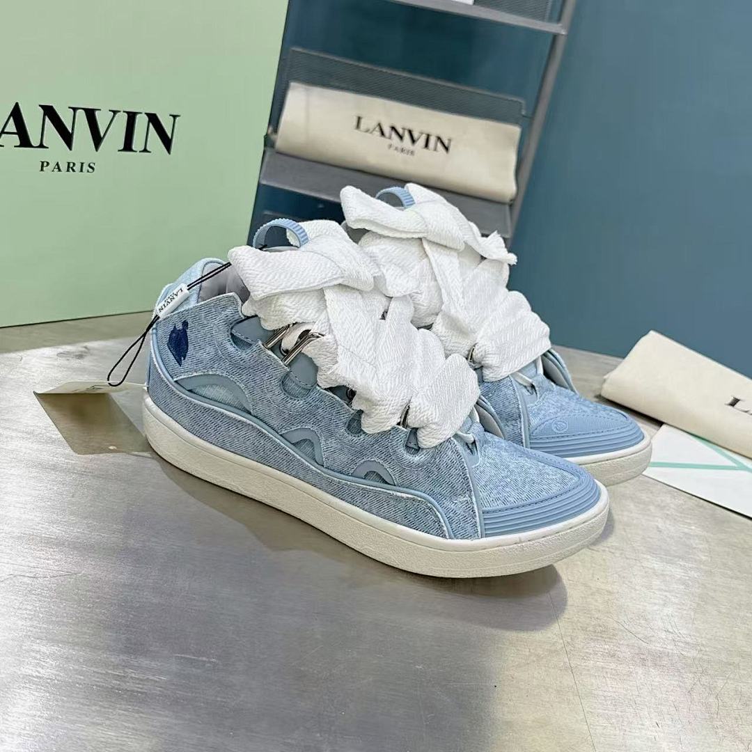 Lanvin FoShan Batch Lanvin Leather Curb Sneakers Three Generations - Image 4