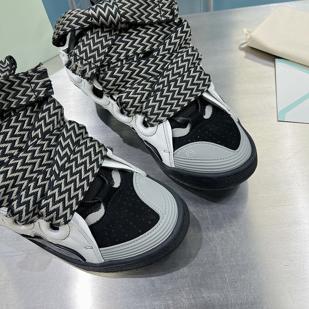 Lanvin FoShan Batch Lanvin Leather Curb Sneakers Three Generations - Image 6