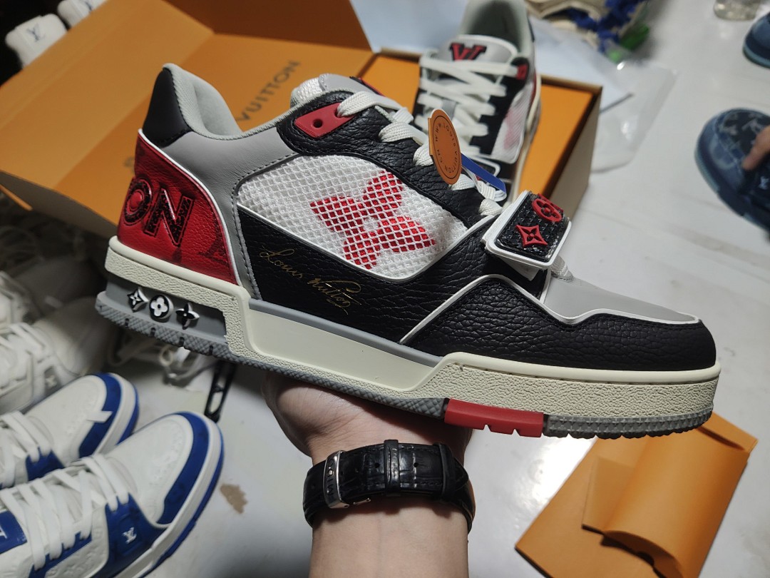 Louis Vuitton LV Trainer Red Black Velcro Strap