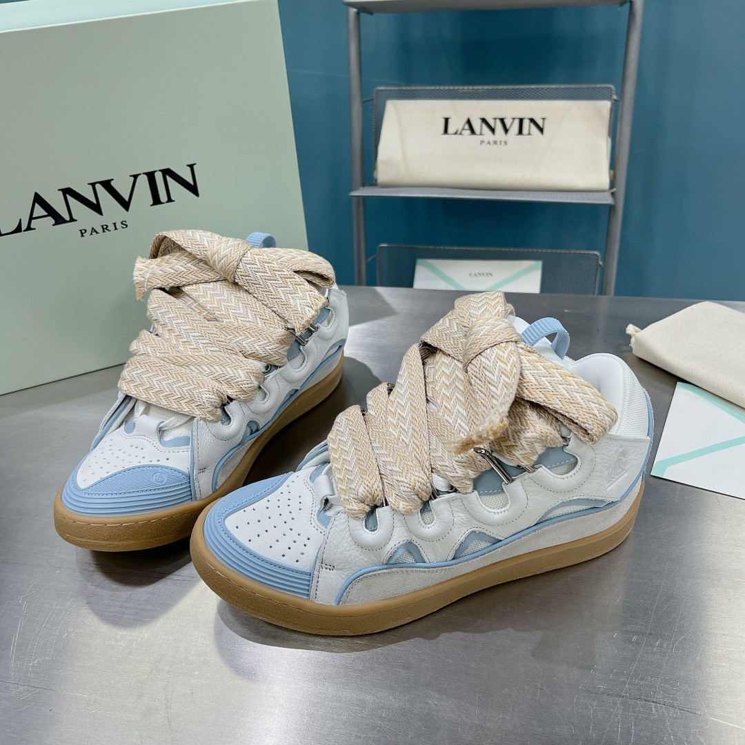 Lanvin FoShan Batch Lanvin Leather Curb Sneakers Three Generations - Image 11