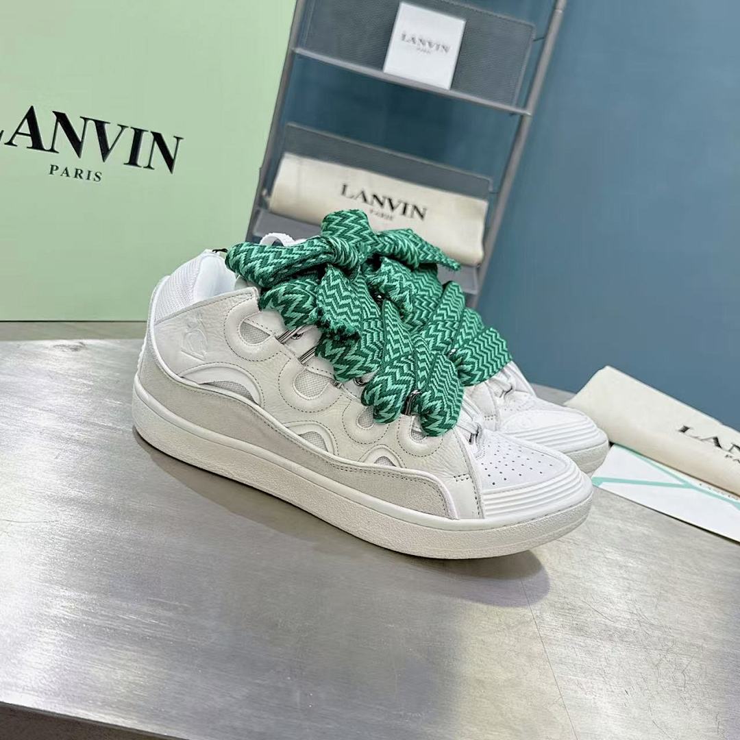 Lanvin FoShan Batch Lanvin Leather Curb Sneakers Three Generations - Image 8