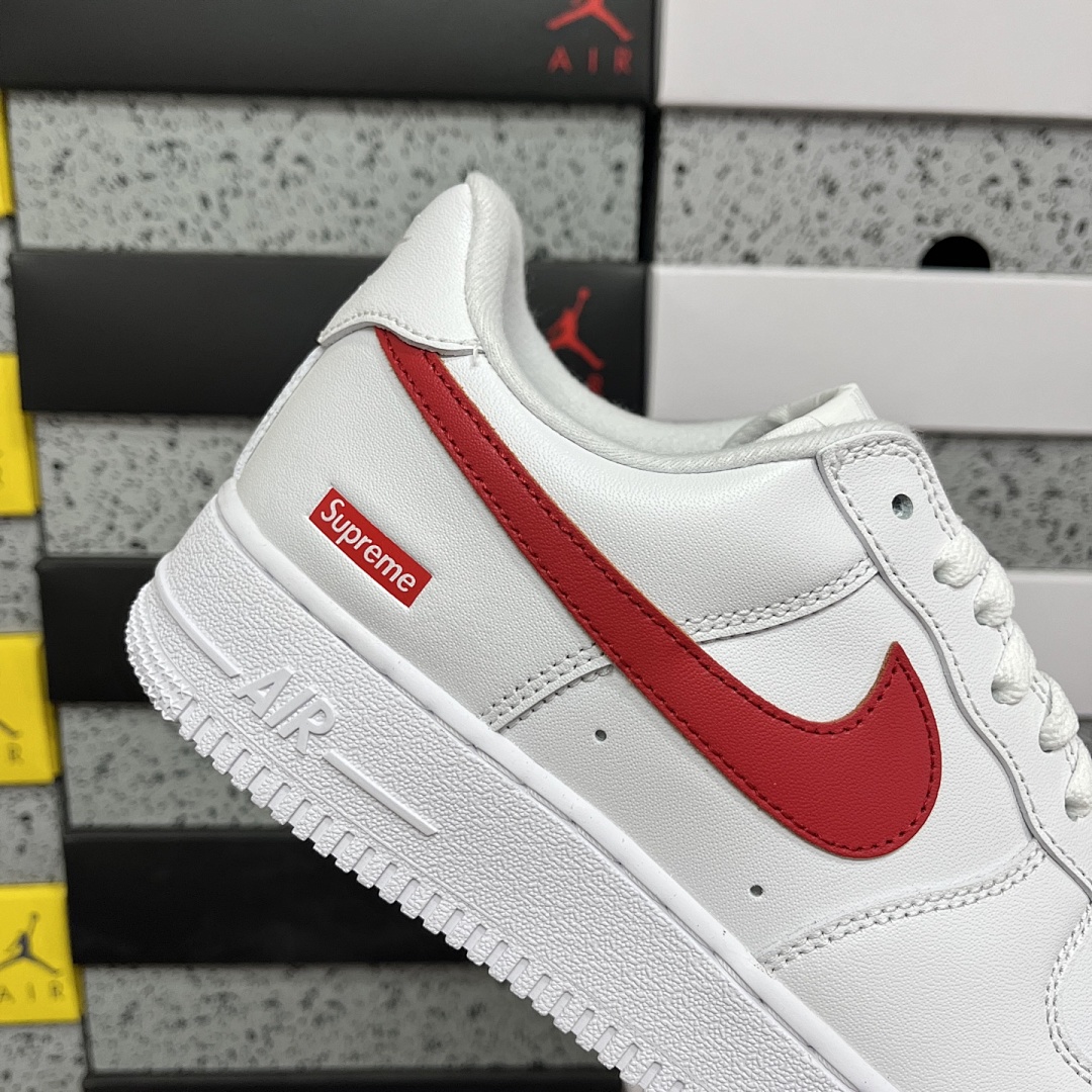 Nike Air Force 1 Low Supreme Shanghai Sup (White Red) - Image 9